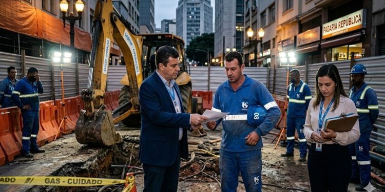 SABESP DEMITE ENVOLVIDOS EM GRAVE VAZAMENTO DE GÁS NO CENTRO.