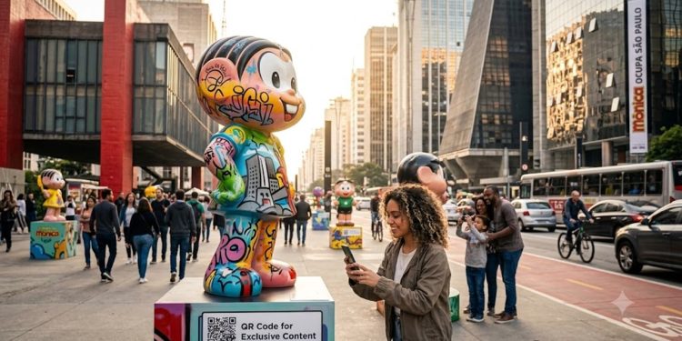 MÔNICA OCUPA SÃO PAULO: ARTE, TECNOLOGIA E NOSTALGIA NAS CALÇADAS