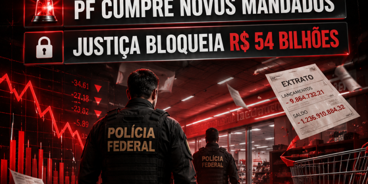 FRAUDE NAS AMERICANAS: PF CUMPRE NOVOS MANDADOS E JUSTIÇA BLOQUEIA R$ 54 BILHÕES