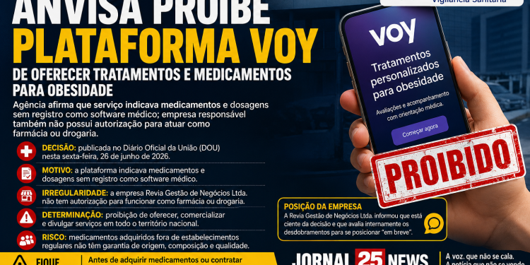 ANVISA PROÍBE PLATAFORMA VOY DE OFERECER TRATAMENTOS E MEDICAMENTOS PARA OBESIDADE