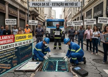 VAZAMENTO DE GÁS INTERDITA RUA BARÃO DE PARANAPIACABA NA SÉ
