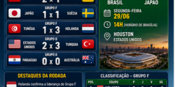 ⚽ BOLETIM DIÁRIO DA COPA 25NEWS:Holanda confirma liderança, Japão será o adversário do Brasil e rodada define novos classificados