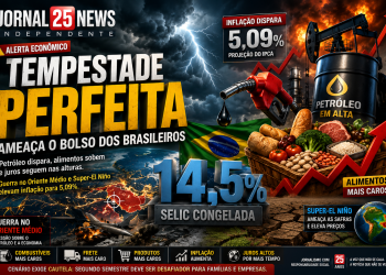 ALERTA ECONÔMICO Tempestade Perfeita ameaça o bolso dos brasileiros: petróleo dispara, alimentos sobem e juros seguem nas alturas