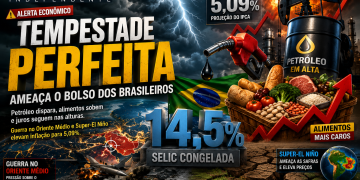 ALERTA ECONÔMICO Tempestade Perfeita ameaça o bolso dos brasileiros: petróleo dispara, alimentos sobem e juros seguem nas alturas