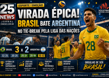 A seleção brasileira masculina de vôlei protagonizou uma das grandes emoções da Liga das Nações ao vencer a Argentina por 3 sets a 2, após estar perdendo por 2 a 0.