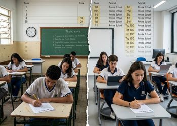 ABISMO DA CANETA: ESCOLA PÚBLICA SOME DO TOPO DO ENEM