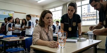 ALUNO COLOCA VIDRO EM COPO DE PROFESSORA EM SP