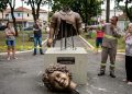 CABEÇA DE ESTÁTUA DA TURMA DA MÔNICA DESPENCA EM SP