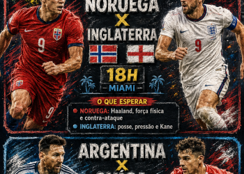 Copa do Mundo Hoje: Às 18 horas, Noruega e Inglaterra e as   22 horas, Argentina e Suíça