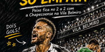 NEYMAR MARCA DUAS VEZES, MAS SANTOS CEDE VIRADA E SÓ EMPATA COM A LANTERNA CHAPECOENSE