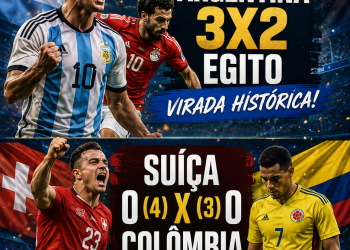 DIÁRIO DA COPA — ARGENTINA RESSUSCITA CONTRA O EGITO; SUÍÇA ELIMINA A COLÔMBIA NOS PÊNALTIS