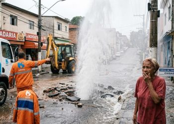 DESPERDÍCIO NO GRAJAÚ: ADUTORA ROMPE E SABESP EMPURRA A CULPA