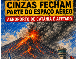 Nuvem de cinzas do Etna restringe voos no aeroporto de Catânia, na Itália