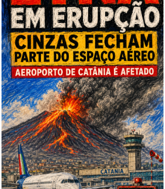 Nuvem de cinzas do Etna restringe voos no aeroporto de Catânia, na Itália