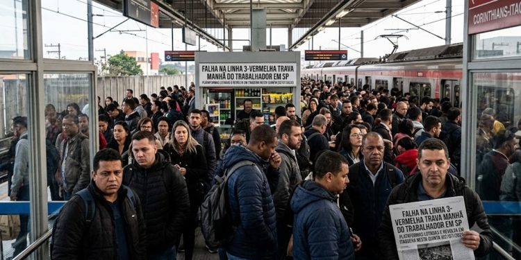 FALHA NA LINHA 3-VERMELHA TRAVA MANHÃ DO TRABALHADOR EM SP