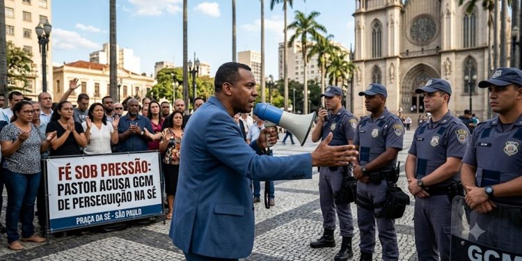 FÉ SOB PRESSÃO: PASTOR ACUSA GCM DE PERSEGUIÇÃO NA SÉ