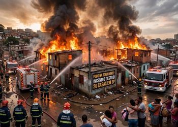 FOGO NA ZONA NORTE: INCÊNDIO DESTRÓI 20 CASAS EM SP