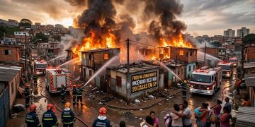 FOGO NA ZONA NORTE: INCÊNDIO DESTRÓI 20 CASAS EM SP