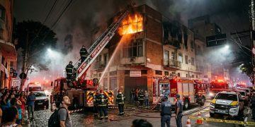 FOGO NO CENTRO: INCÊNDIO DESTRÓI APARTAMENTO EM SANTA CECÍLIA