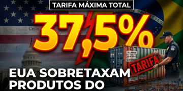 EUA IMPÕEM NOVA TARIFA DE 12,5% A PRODUTOS DO BRASIL E TAXA TOTAL PODE CHEGAR A 37,5%