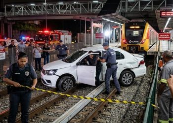 PÂNICO NOS TRILHOS: MOTORISTA EMBRIAGADO TRAVA LINHA 7-RUBI