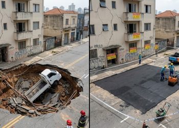 TERRA CEDENDO: CRATERA DA SABESP INTERDITA CASAS EM OSASCO