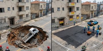 TERRA CEDENDO: CRATERA DA SABESP INTERDITA CASAS EM OSASCO
