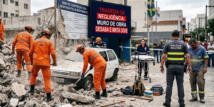 TRAGÉDIA DA NEGLIGÊNCIA: Muro de obra desaba e mata dois