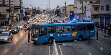 VANDALISMO NAS RUAS: ÔNIBUS DA TRANSUNIÃO É DEPREDADO EM SP