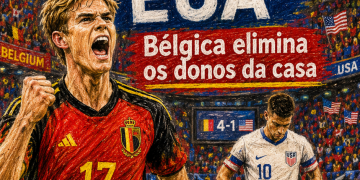 SONHO AMERICANO ACABA EM GOLEADA: BÉLGICA FAZ 4 A 1 E AVANÇA ÀS QUARTAS
