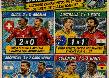 BOLETIM DIÁRIO DA COPA DO MUNDO 2026-FASE MATA-MATA-Argentina sofre, Egito avança nos pênaltis, Colômbia confirma favoritismo e Suíça fecha a rodada com autoridade