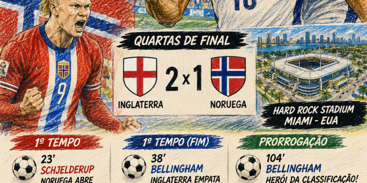 🏴 INGLATERRA VENCE A NORUEGA NA PRORROGAÇÃO EM JOGO ÉPICO E GARANTE VAGA NAS SEMIFINAIS DA COPA DO MUNDO