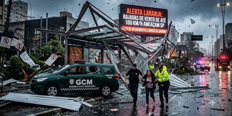 ALERTA LARANJA: RAJADAS DE VENTO DE ATÉ 100 KM/H AMEAÇAM SP