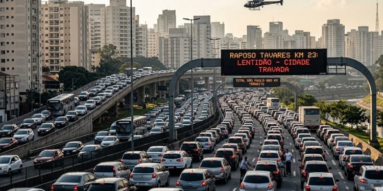 CIDADE TRAVADA: TRÂNSITO ALCANÇA 600 KM E RAPOSO TAVARES REGISTRA 23 KM DE LENTIDÃO