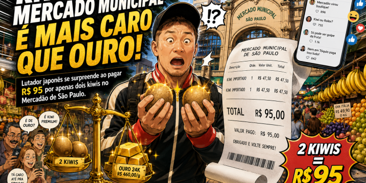 DOIS KIWIS POR R$ 95: LUTADOR JAPONÊS SE ASSUSTA NO MERCADÃO E REACENDE POLÊMICA DO “GOLPE DA FRUTA