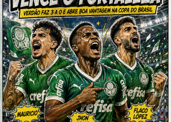 PALMEIRAS DOMINA O FORTALEZA, VENCE POR 3 A 0 E FICA PERTO DAS QUARTAS DA COPA DO BRASIL