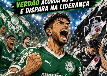 PALMEIRAS GOLEIA O VASCO POR 4 A 1 E AMPLIA VANTAGEM NA LIDERANÇA DO BRASILEIRÃO