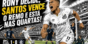 RONY DECIDE, SANTOS VENCE O REMO E ESTÁ NAS QUARTAS
