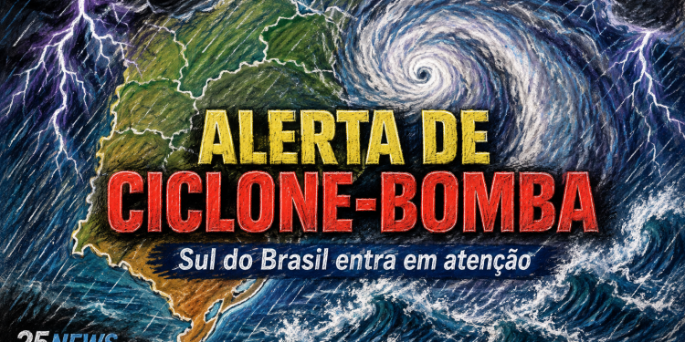 INMET ALERTA PARA POSSÍVEL “CICLONE-BOMBA” NO SUL DO BRASIL