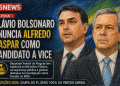 FLÁVIO BOLSONARO ANUNCIA ALFREDO GASPAR COMO CANDIDATO A VICE