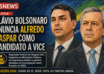 FLÁVIO BOLSONARO ANUNCIA ALFREDO GASPAR COMO CANDIDATO A VICE