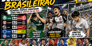 DOMINGO DE BRASILEIRÃO: PALMEIRAS TROPEÇA, CORINTHIANS VENCE FORA E SANTOS CAI NA VILA
