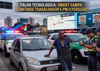 FALHA TECNOLÓGICA: SMART SAMPA CONFUNDE TRABALHADOR E PM O PERSEGUE