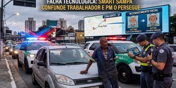 FALHA TECNOLÓGICA: SMART SAMPA CONFUNDE TRABALHADOR E PM O PERSEGUE