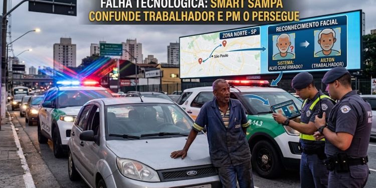 FALHA TECNOLÓGICA: SMART SAMPA CONFUNDE TRABALHADOR E PM O PERSEGUE