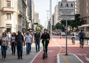 FREIO NA VONTADE: SP LIMITA PATINETES E BIKES ELÉTRICAS A 20 KM/H E ATÉ 6 KM/H COM PEDESTRES