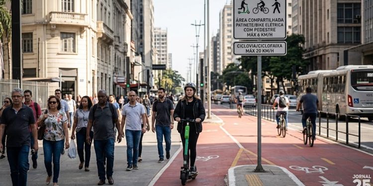 FREIO NA VONTADE: SP LIMITA PATINETES E BIKES ELÉTRICAS A 20 KM/H E ATÉ 6 KM/H COM PEDESTRES
