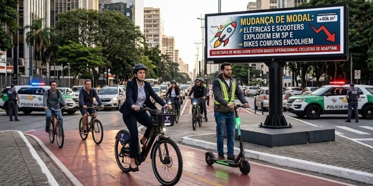 MUDANÇA DE MODAL: ELÉTRICAS E SCOOTERS EXPLODEM EM SP E BIKES COMUNS ENCOLHEM
