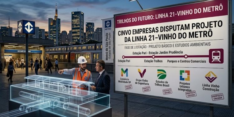 TRILHOS DO FUTURO: CINCO EMPRESAS DISPUTAM PROJETO DA LINHA 21-VINHO DO METRÔ