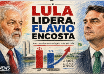 LULA MANTÉM LIDERANÇA, MAS FLÁVIO BOLSONARO REDUZ DISTÂNCIA EM NOVA PESQUISA